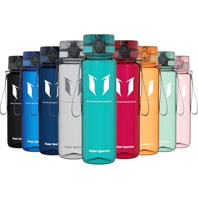 Super Sparrow Sparrow Trinkflasche 500ml/750ml/1L BPA-frei Tritan Wasserflasche 1-Klick Sportflasche, Auslaufsicher, Leicht, Spülmaschinenfest, Flip Top Flaschen, Sport, Schule, Fitness, Gym, Büro, Reisen, Fahrrad Super Sparrow Sparrow Trinkflasche 500ml/750ml/1L BPA-frei Tritan Wasserflasche 1-Klick Sportflasche, Auslaufsicher, Leicht, Spülmaschinenfest, Flip Top Flaschen, Sport, Schule, Fitness, Gym, Büro, Reisen, Fahrrad