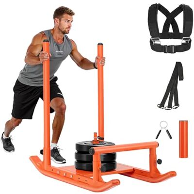 VEVOR Gewichtsschlitten Kraftschlitten Krafttrainingsschlitten zur Verbesserung der Geschwindigkeit bei sportlichen Übungen, Fitnessgerät mit Griff, Kompatibel mit 25/51 mm Gewichtsscheiben, Orange VEVOR Gewichtsschlitten Kraftschlitten Krafttrainingsschlitten zur Verbesserung der Geschwindigkeit bei sportlichen Übungen, Fitnessgerät mit Griff, Kompatibel mit 25/51 mm Gewichtsscheiben, Orange