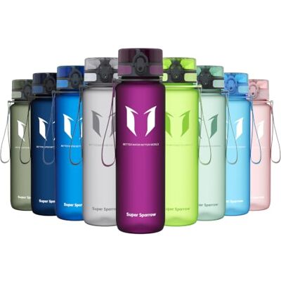 Super Sparrow Sparrow Trinkflasche 500ml/750ml/1L BPA-frei Tritan Wasserflasche 1-Klick Sportflasche, Auslaufsicher, Leicht, Spülmaschinenfest, Flip Top Flaschen, Sport, Schule, Fitness, Gym, Büro, Reisen, Fahrrad Super Sparrow Sparrow Trinkflasche 500ml/750ml/1L BPA-frei Tritan Wasserflasche 1-Klick Sportflasche, Auslaufsicher, Leicht, Spülmaschinenfest, Flip Top Flaschen, Sport, Schule, Fitness, Gym, Büro, Reisen, Fahrrad