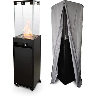 Planika Faro – Terrassenheizer Gas schwarzer, 8kW tragbarer und freistehender, Propan Heizpilz für Ihren Garten und Terrasse (Faro + Abdeckung), 36 x 36 x 150 cm Planika Faro – Terrassenheizer Gas schwarzer, 8kW tragbarer und freistehender, Propan Heizpilz für Ihren Garten und Terrasse (Faro + Abdeckung), 36 x 36 x 150 cm