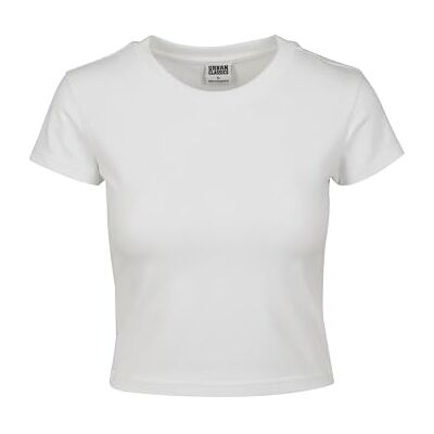 Urban Classics Damen T-shirt Ladies Stretch Jersey Cropped Tee T Shirt, Weiß, S EU Urban Classics Damen T-shirt Ladies Stretch Jersey Cropped Tee T Shirt, Weiß, S EU