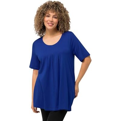 Ulla Popken Damen große Größen Übergrößen Plus Size T-Shirt, Zierfalten, A-Linie, Rundhals, Halbarm, Modal Ulla Popken Damen große Größen Übergrößen Plus Size T-Shirt, Zierfalten, A-Linie, Rundhals, Halbarm, Modal