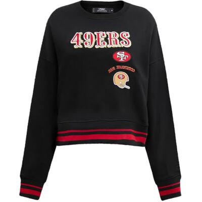 Pro Standard Womens NFL San Francisco 49Ers Retro Classics Crewneck Sweatshirt Black/Red/Black XL Pro Standard Womens NFL San Francisco 49Ers Retro Classics Crewneck Sweatshirt Black/Red/Black XL