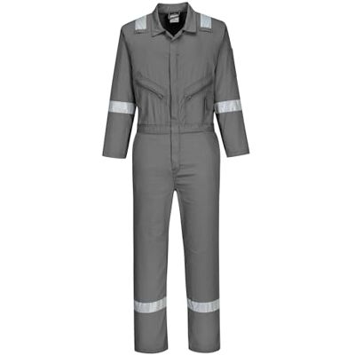 Portwest C814 Iona Baumwoll Overall Taschen mit Reißverschluss Normalgröße Grau, 3XL, UPF 40+, EN 17353 Typ B2, Elastische Rückenfalte, Leicht, Reflektierend, Atmungsaktiv Portwest C814 Iona Baumwoll Overall Taschen mit Reißverschluss Normalgröße Grau, 3XL, UPF 40+, EN 17353 Typ B2, Elastische Rückenfalte, Leicht, Reflektierend, Atmungsaktiv