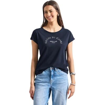 Street One Dropped Shoulder Shirt mit Rundhals deep Blue 36 Street One Dropped Shoulder Shirt mit Rundhals deep Blue 36