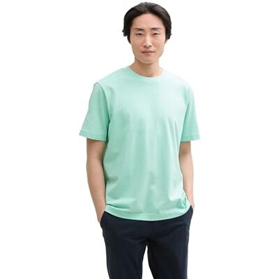 TOM TAILOR Herren 1042510 T-Shirt, 37105 Bright Mint Green, S EU TOM TAILOR Herren 1042510 T-Shirt, 37105 Bright Mint Green, S EU