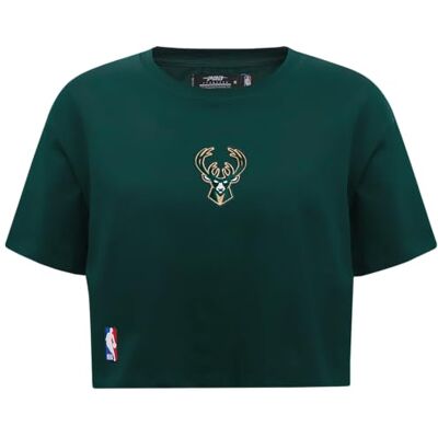 Pro Standard Womens NBA Milwaukee Bucks Retro Classics Short Sleeve Boxy Tee Black L Pro Standard Womens NBA Milwaukee Bucks Retro Classics Short Sleeve Boxy Tee Black L