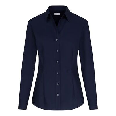 Seidensticker Damen Bluse Hemdbluse Kelchkragenbluse Klassisch Elegant Bügelleicht Slim Fit Kurzarm Uni 100% Baumwolle Seidensticker Damen Bluse Hemdbluse Kelchkragenbluse Klassisch Elegant Bügelleicht Slim Fit Kurzarm Uni 100% Baumwolle