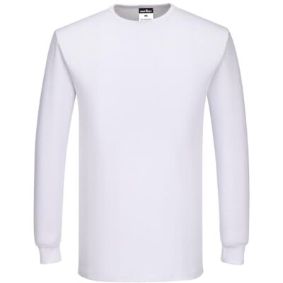 Portwest B123 Thermo T-Shirt Langarm Atmungsaktiver Baselayer Weiß, M, Wärmedämmung, Feuchtigkeitsableitendes Polyester, 200 g Oberstoff, Größen Bis 5XL, Großzügige Passform Portwest B123 Thermo T-Shirt Langarm Atmungsaktiver Baselayer Weiß, M, Wärmedämmung, Feuchtigkeitsableitendes Polyester, 200 g Oberstoff, Größen Bis 5XL, Großzügige Passform