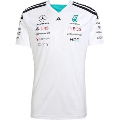 adidas Men's Mercedes AMG Petronas Formula 1 Team Driver Jersey, White, XXL adidas Men's Mercedes AMG Petronas Formula 1 Team Driver Jersey, White, XXL