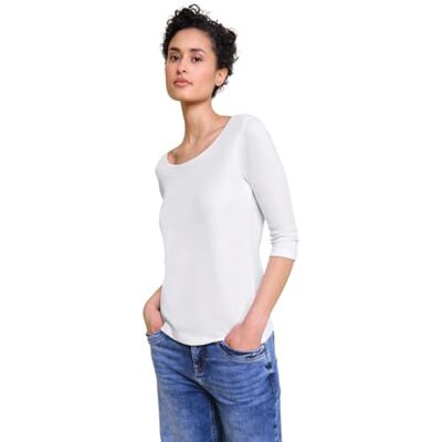 Street One Damen Style Pania T-Shirt, Weiß, 38 Street One Damen Style Pania T-Shirt, Weiß, 38