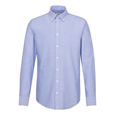 Seidensticker Herren Slim Langarm mit Button-down Kragen Soft Uni Smart Business Businesshemd, Blau (Blau 13), 37 Seidensticker Herren Slim Langarm mit Button-down Kragen Soft Uni Smart Business Businesshemd, Blau (Blau 13), 37