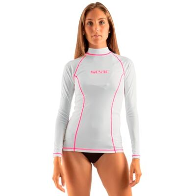 SEAC T-Sun Long für Damen, schützendes Rash Guard-Tauchshirt zum Schnorcheln und Schwimmen mit Sonnenschutz, weiß, XS SEAC T-Sun Long für Damen, schützendes Rash Guard-Tauchshirt zum Schnorcheln und Schwimmen mit Sonnenschutz, weiß, XS