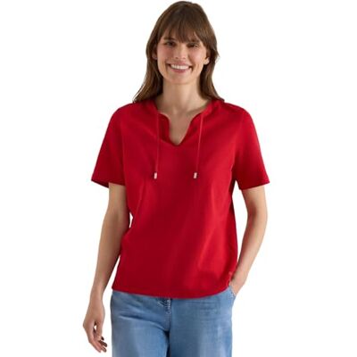 Cecil Kurzarm Shirt mit Split Neck tamarillo red S Cecil Kurzarm Shirt mit Split Neck tamarillo red S