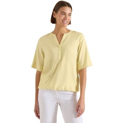 Cecil Solid Splitneck Blouse Light Buttermilk Yellow L Cecil Solid Splitneck Blouse Light Buttermilk Yellow L