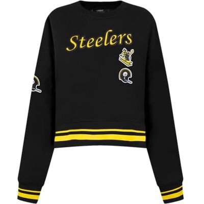 Pro Standard Womens NFL Pittsburgh Steelers Retro Classics Crewneck Sweatshirt Schwarz/Gelb L Pro Standard Womens NFL Pittsburgh Steelers Retro Classics Crewneck Sweatshirt Schwarz/Gelb L