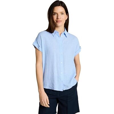 TOM TAILOR Damen 1049799 Bluse, 39908-Fjord Blue Irregular Stripe, 34 TOM TAILOR Damen 1049799 Bluse, 39908-Fjord Blue Irregular Stripe, 34