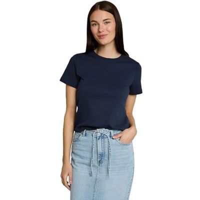 TOM TAILOR Damen 1050424 T-Shirt, 10360-Real Navy Blue, X-Small TOM TAILOR Damen 1050424 T-Shirt, 10360-Real Navy Blue, X-Small