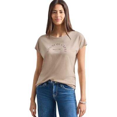 Street One Dropped Shoulder Shirt mit Rundhals Clay Sand 40 Street One Dropped Shoulder Shirt mit Rundhals Clay Sand 40
