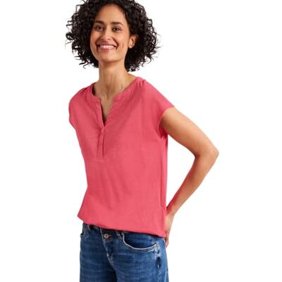 Street One Dropped Shoulder Shirt mit Split Neck Striking Coral 40 Street One Dropped Shoulder Shirt mit Split Neck Striking Coral 40
