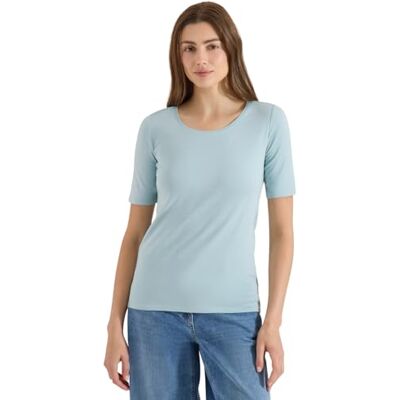Cecil Basic T-Shirt mit Rundhals in Unifarbe Crystal Mint L Cecil Basic T-Shirt mit Rundhals in Unifarbe Crystal Mint L