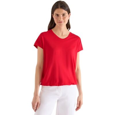 Cecil T-Shirt mit V-Neck und Spitzendetail Glazed Apple red L Cecil T-Shirt mit V-Neck und Spitzendetail Glazed Apple red L