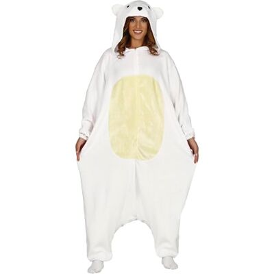 FIESTAS GUIRCA Eisbär Kigurumimi Kostüm für Erwachsene (42-44/L) – Tier Overall mit Kapuze, Karneval, Tierparty, Cosplay, Festival, Unisex, Halloween, Weihnachten – Weiß Beige FIESTAS GUIRCA Eisbär Kigurumimi Kostüm für Erwachsene (42-44/L) – Tier Overall mit Kapuze, Karneval, Tierparty, Cosplay, Festival, Unisex, Halloween, Weihnachten – Weiß Beige