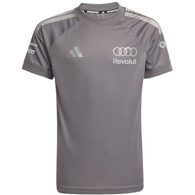 adidas Boy's Audi Formula ONE Team Driver Jersey Replica Short Sleeve Youth, Grey strata/Iron met., 13-14 Years adidas Boy's Audi Formula ONE Team Driver Jersey Replica Short Sleeve Youth, Grey strata/Iron met., 13-14 Years