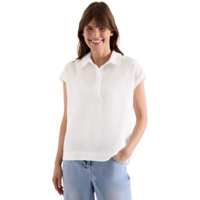 Cecil Dropped Shoulder Bluse mit Struktur Vanilla White S Cecil Dropped Shoulder Bluse mit Struktur Vanilla White S