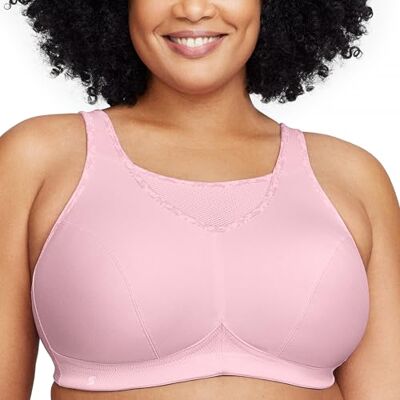 Glamorise Große Größen Plusgröße Bustier Sport-BH mit bestem Halt ohne Bügel Nr. 1066, Perfekt Pink, 95G Glamorise Große Größen Plusgröße Bustier Sport-BH mit bestem Halt ohne Bügel Nr. 1066, Perfekt Pink, 95G