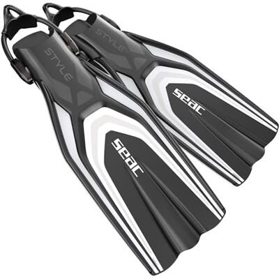 SEAC Style-S, Tauchflossen mit Sling Strap für den professionellen und Freizeiteinsatz Weiß,L-XL SEAC Style-S, Tauchflossen mit Sling Strap für den professionellen und Freizeiteinsatz Weiß,L-XL