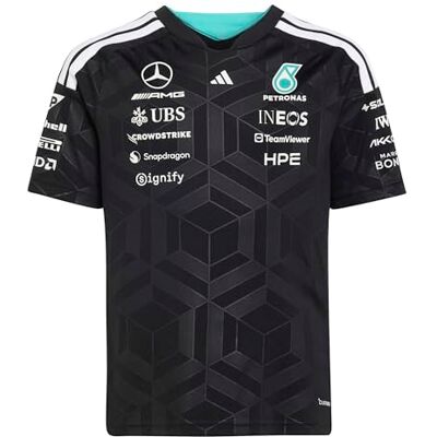 adidas Boy's Mercedes AMG Petronas Formula 1 Team Driver Jersey, Black, 7-8 Years adidas Boy's Mercedes AMG Petronas Formula 1 Team Driver Jersey, Black, 7-8 Years
