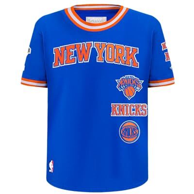 Pro Standard Big Boys NBA New York Knicks Retro Classics Taping Tee Royal Blue/Orange M Pro Standard Big Boys NBA New York Knicks Retro Classics Taping Tee Royal Blue/Orange M