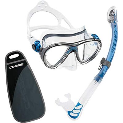 CRESSI Big Eyes Evolution & Alpha Ultra Dry, klar/blau CRESSI Big Eyes Evolution & Alpha Ultra Dry, klar/blau