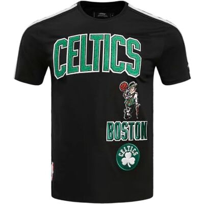 Pro Standard Mens NBA Boston Celtics Retro Classics Taping Tee Black S Pro Standard Mens NBA Boston Celtics Retro Classics Taping Tee Black S