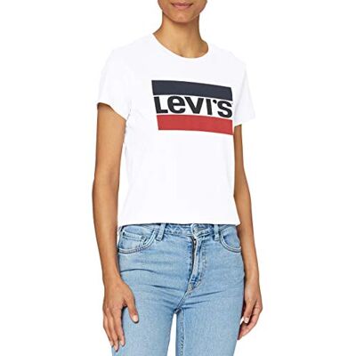 Levi's Damen The Perfect Tee T-Shirt,Sportswear Logo White,XS Levi's Damen The Perfect Tee T-Shirt,Sportswear Logo White,XS