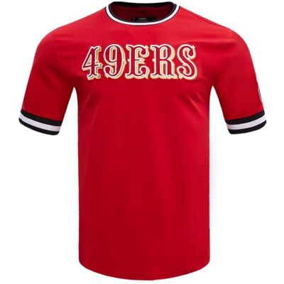 Pro Standard Herren Mens NFL Classic Chenille Cotton Double Knit Short Sleeve Tee T‑Shirt Pro Standard Herren Mens NFL Classic Chenille Cotton Double Knit Short Sleeve Tee T‑Shirt