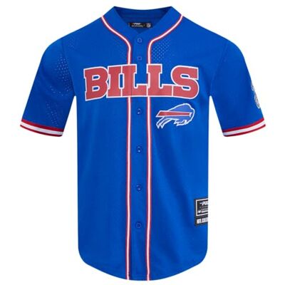Pro Standard Mens NFL Buffalo Bills Mesh Button Down Mesh Top Royal Blue/Red L Pro Standard Mens NFL Buffalo Bills Mesh Button Down Mesh Top Royal Blue/Red L