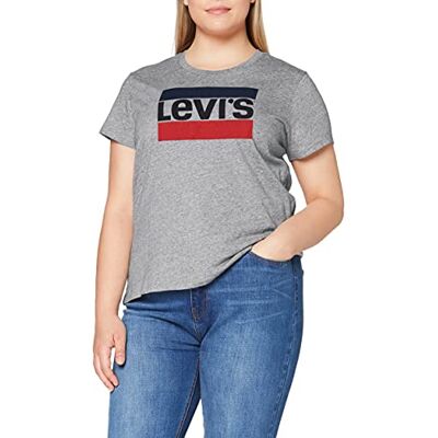 Levi's Damen The Perfect Tee T-Shirt,Sportswear Smokestack Heather,XS Levi's Damen The Perfect Tee T-Shirt,Sportswear Smokestack Heather,XS