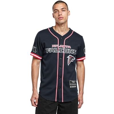 Pro Standard Mens NFL Atlanta Falcons Mesh Button Down Mesh Top Black/Red L Pro Standard Mens NFL Atlanta Falcons Mesh Button Down Mesh Top Black/Red L