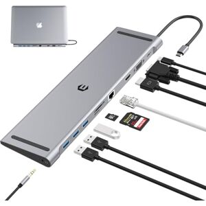 BIGBIG WON Docking Station USB C, 10 in 1 Triple Display USB C Hub Dual Monitor mit 4K HDMI, VGA, 3xUSB 3.0, PD 100W, Ethernet, SD/TF Slots, Laptop-Dockingstation Kompatibel für Laptop und Windows BIGBIG WON Docking Station USB C, 10 in 1 Triple Display USB C Hub Dual Monitor mit 4K HDMI, VGA, 3xUSB 3.0, PD 100W, Ethernet, SD/TF Slots, Laptop-Dockingstation Kompatibel für Laptop und Windows