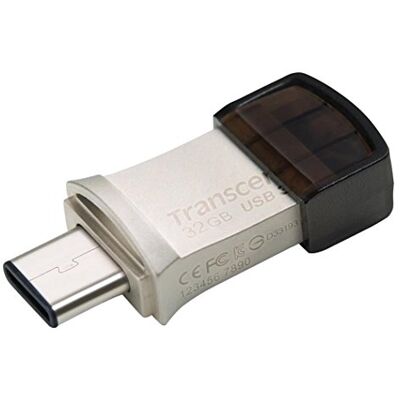 Transcend 32GB JetFlash 890 USB 3.0 Dual-Flash-Stick, ultraklein USB 3.2 Gen 1 Speicherstick, Typ A+C, Metallgehäuse Transcend 32GB JetFlash 890 USB 3.0 Dual-Flash-Stick, ultraklein USB 3.2 Gen 1 Speicherstick, Typ A+C, Metallgehäuse