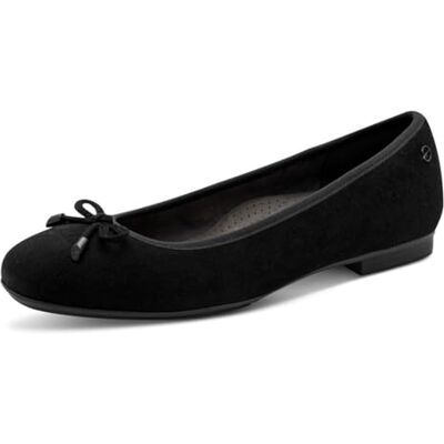 Tamaris Comfort Damen Ballerina Black Suede 41 Tamaris Comfort Damen Ballerina Black Suede 41