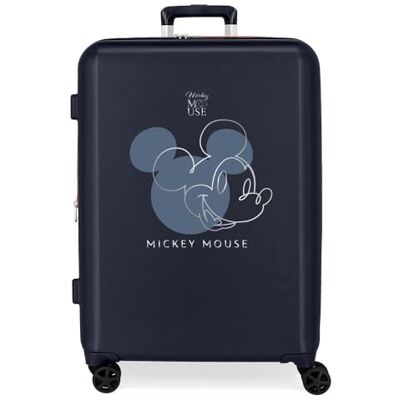 Disney Joumma Mickey-Outline Kabinenkoffer aus ABS, einem robusten und leichten Material, Vier multidirektionale Doppelrollen, seitlicher Zahlenschloss von Joumma Bags, Marineblau, Talla única Disney Joumma Mickey-Outline Kabinenkoffer aus ABS, einem robusten und leichten Material, Vier multidirektionale Doppelrollen, seitlicher Zahlenschloss von Joumma Bags, Marineblau, Talla única