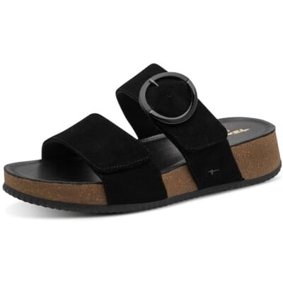 Tamaris Comfort Damen Wedge/Plat Mule MultiAdjustable Black Suede 37 Tamaris Comfort Damen Wedge/Plat Mule MultiAdjustable Black Suede 37