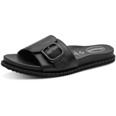 Tamaris Comfort Damen Mule Flat MultiAdjustable Black Nappa 41 Tamaris Comfort Damen Mule Flat MultiAdjustable Black Nappa 41