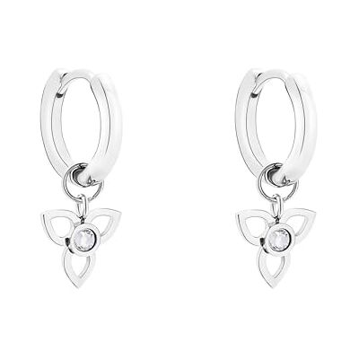 Tamaris Ohrring Creole aus Edelstahl mit Zirkoniastein und Blütenanhänger Silber 1,5 cm Klappverschluss wasserfest & hautfreundlich Tamaris Ohrring Creole aus Edelstahl mit Zirkoniastein und Blütenanhänger Silber 1,5 cm Klappverschluss wasserfest & hautfreundlich
