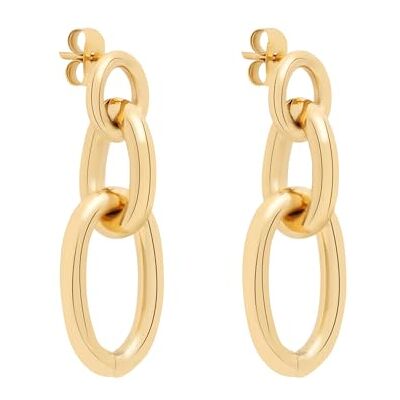Tamaris Schmuck für Damen aus Edelstahl, Chunky Glieder Ohrringe in elegantem & coolen Look, wasserfest, Gold Tamaris Schmuck für Damen aus Edelstahl, Chunky Glieder Ohrringe in elegantem & coolen Look, wasserfest, Gold