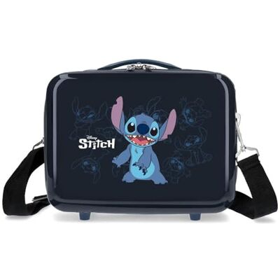 Disney Kabinenkoffer Joumma Bags Happy-Stitch, Koffer-Set, hergestellt aus ABS, EIN Robustes und leichtes Material, seitliches Zahlenschloss, Marineblau, Kulturbeutel Disney Kabinenkoffer Joumma Bags Happy-Stitch, Koffer-Set, hergestellt aus ABS, EIN Robustes und leichtes Material, seitliches Zahlenschloss, Marineblau, Kulturbeutel