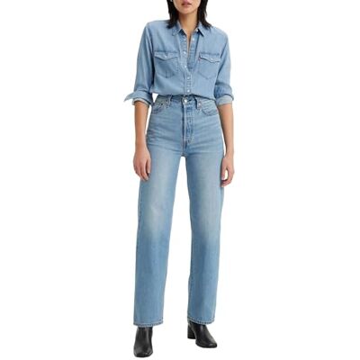 Levi's Damen Ribcage Straight Ankle Jeans,Light Indigo Worn In,28W / 27L Levi's Damen Ribcage Straight Ankle Jeans,Light Indigo Worn In,28W / 27L